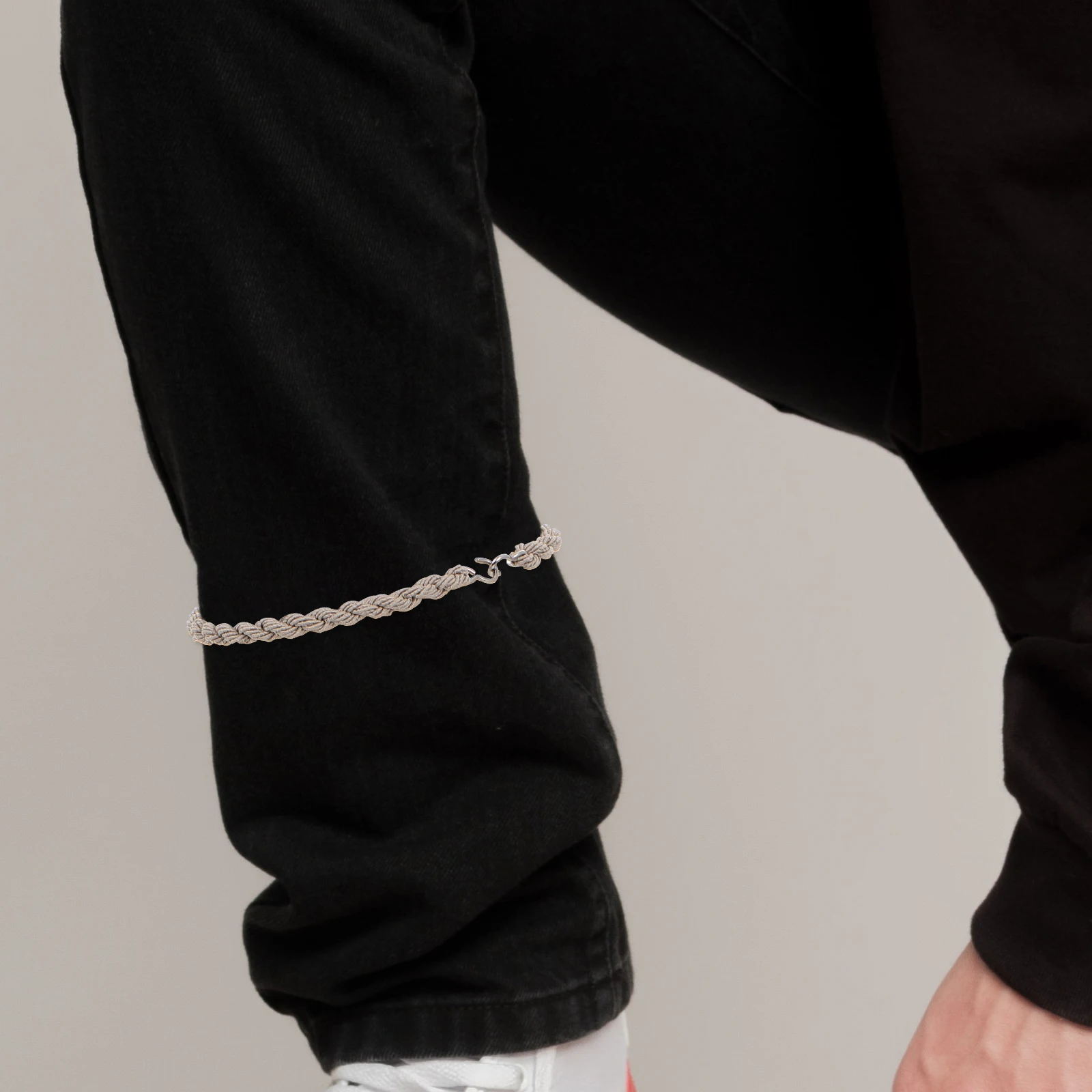 

4pcs Outdoor Camping Elastic Leg Straps 4mm Boot Bands Adjustable Garters Metal Hooks Leggings Hiking Polyester