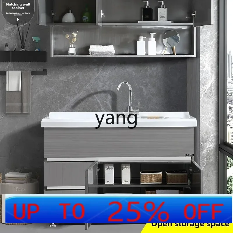 LH  double basin with rubbing plate stainless steel balcony bathroom cabinet Yingshi laundry pool