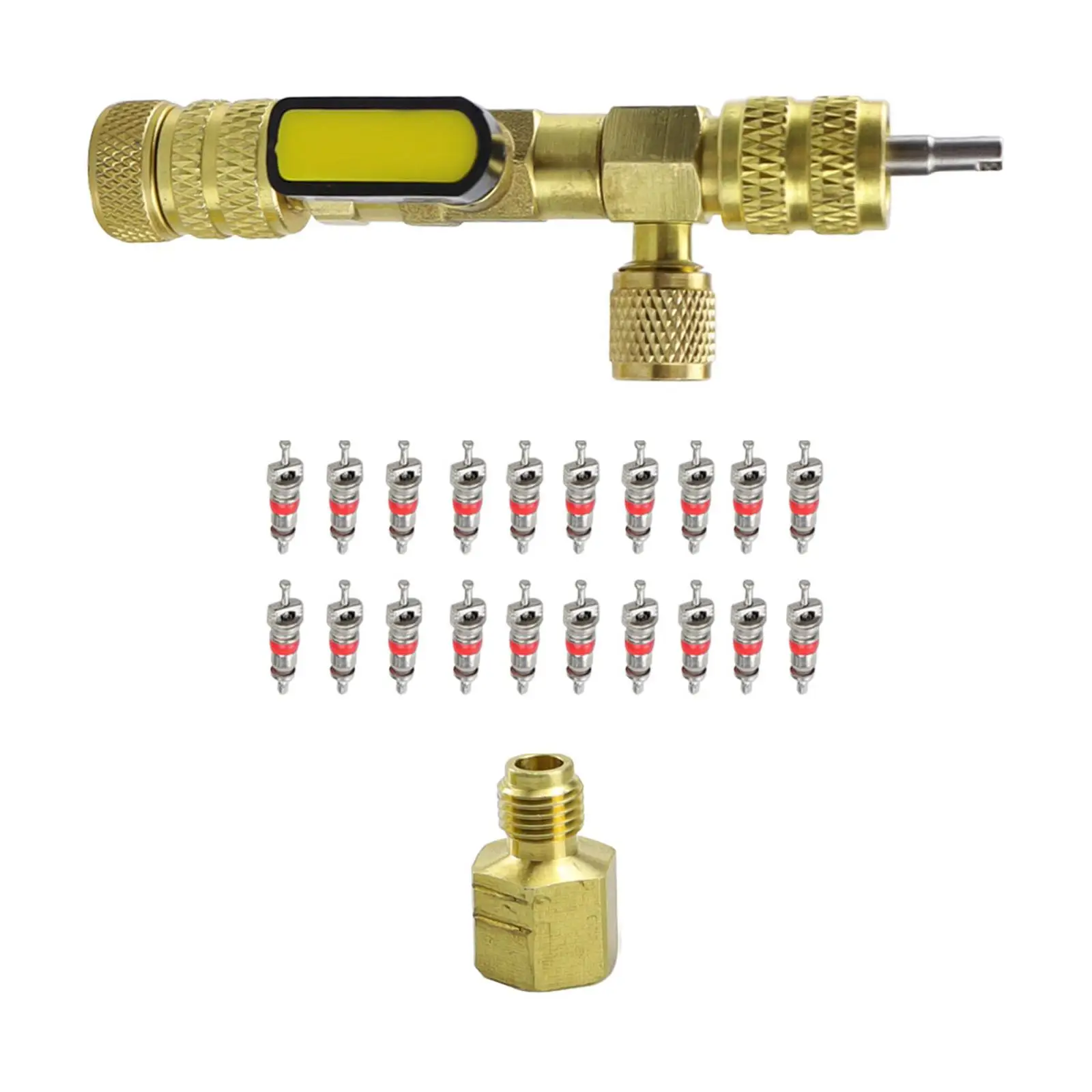 Herramienta de instalación para quitar núcleo de válvula, accesorio de repuesto, fácil instalación, refrigeración, aire acondicionado, puerto A/C R410A 1/4