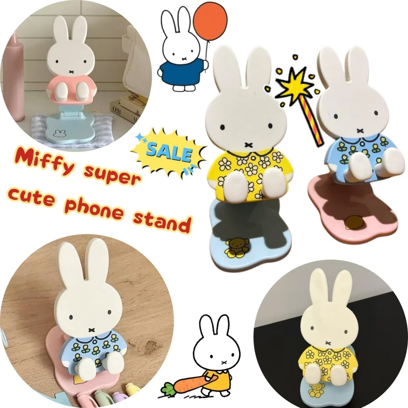 

Miffy Cute Phone Stand Adjustable Desktop Stand Cartoon Mini Portable Office Decoration Couple's Best Friend Gift