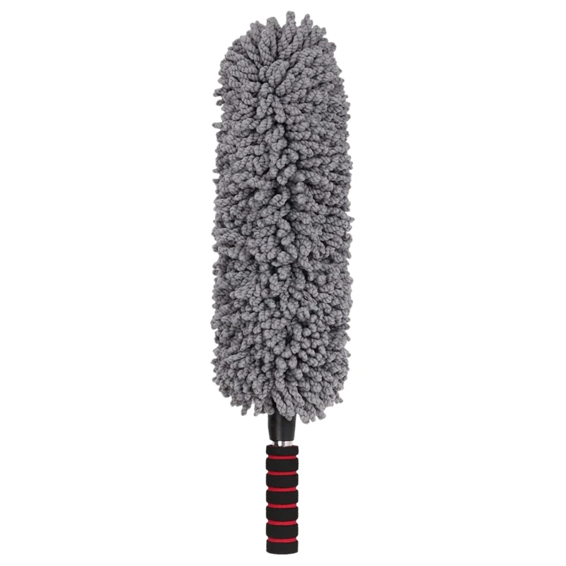 

Car Dust And Home Microfiber Multipurpose Feather Duster Extension Pole Duster Car Wash Gray Plastic Cleaning Duster