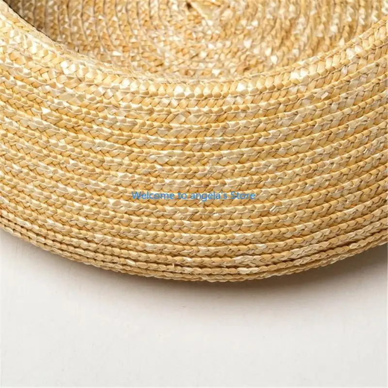 قبعة X4YC من قش القمح الطبيعي بتصميم خفيف الوزن مثالي لملابس السفر على الشاطئ