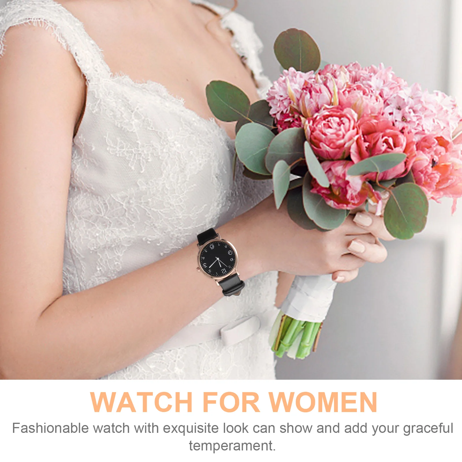 

2Pcs Women Quartz Watch Simple Elegant Casual Wrist Watch Durable Fashionable Gift for Wife Girlfriend Daughter Friends