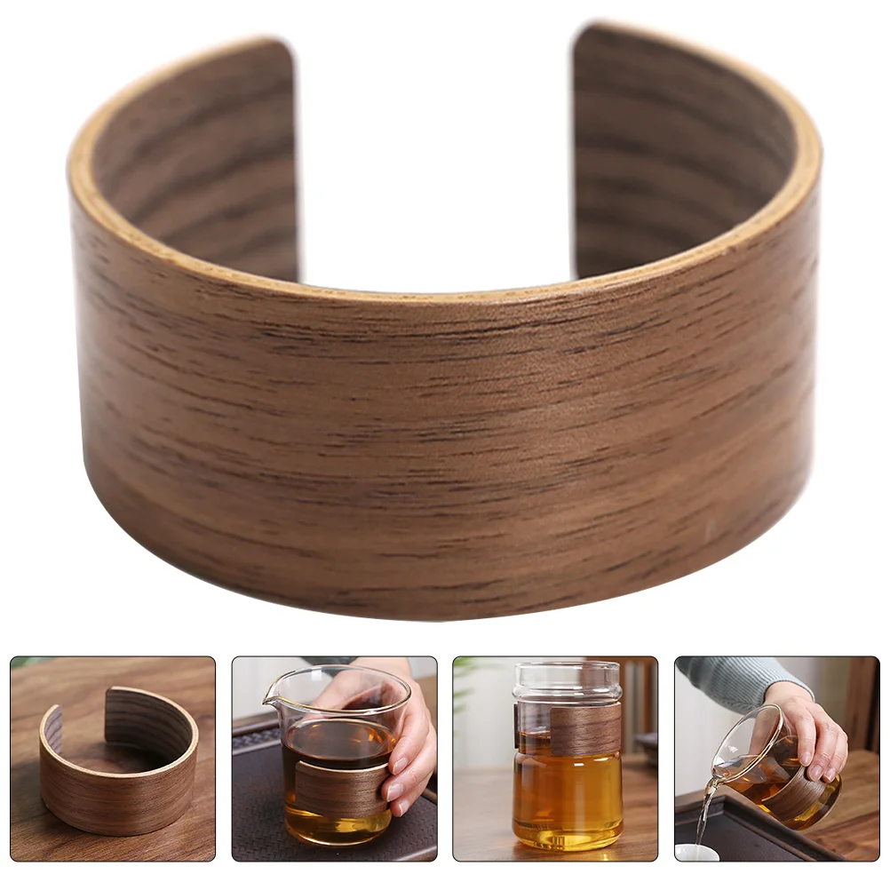 Walnut Cup Holder Heat-insulation Bottle Sleeve Coffee Protector Water Versatile Cover Mug with Lid