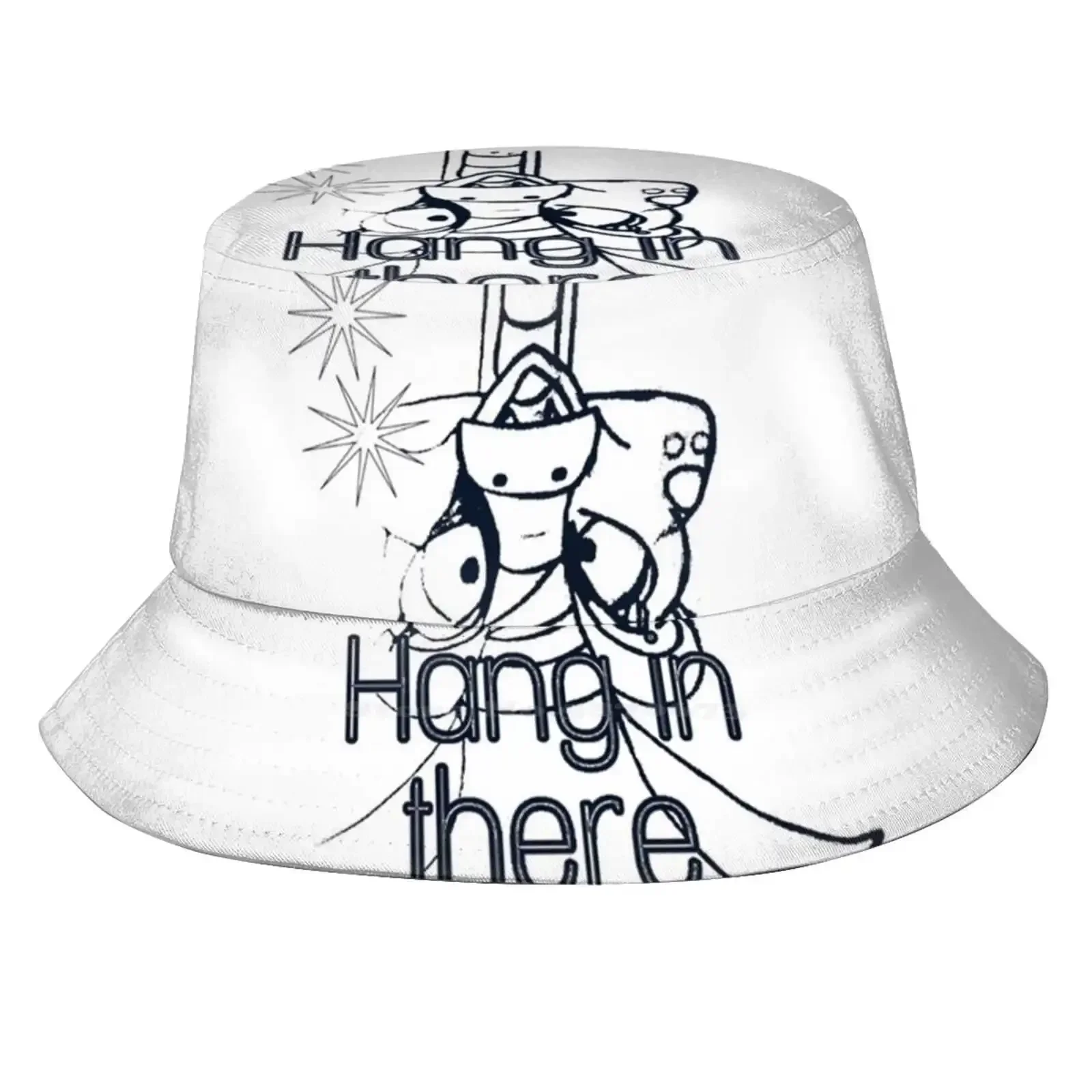 Dragon Hanging. Text - Hang In There. My Drawing Unisex Fashion Women Men Breathable Bucket Hats Dragon Hanging Text Hang In