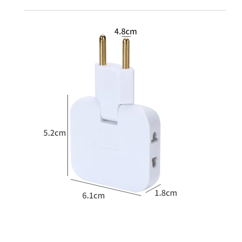 EU Plug  3 AC Outlet Power 180° Rotating Fulfillment Socket Strip Multiprise 1 Convert 3 Extension Electrical Socket AC Adapter