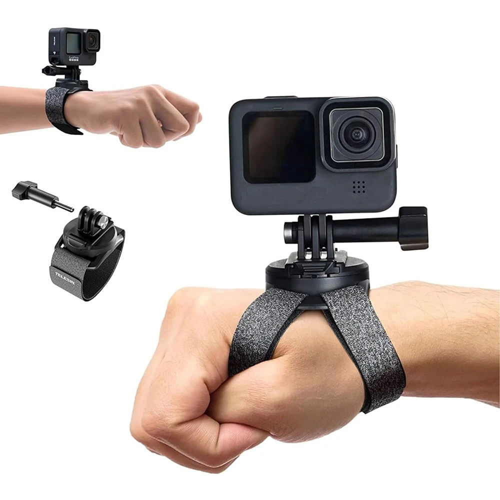 

TELESIN Hand Strap 360 Rotation Arm Ankle Mount Band Holder for Gopro Hero 12 11 10 9 8 Insta360 DJI Osmo Action 3 4 5 ProCamera