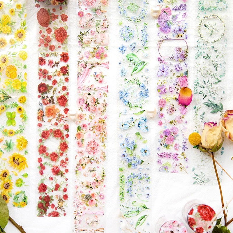 6PCS/LOT Plant a rose series cute lovely decorative PET tapes