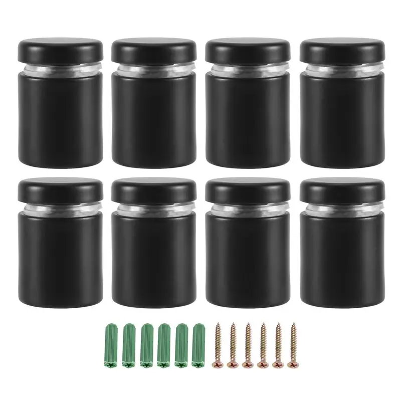 ABVJ-8 Pack Standoff Screws 3/4 X 1 Inch Black Sign Standoffs Hanging Acrylic Picture Frame Advertising Screws Kit