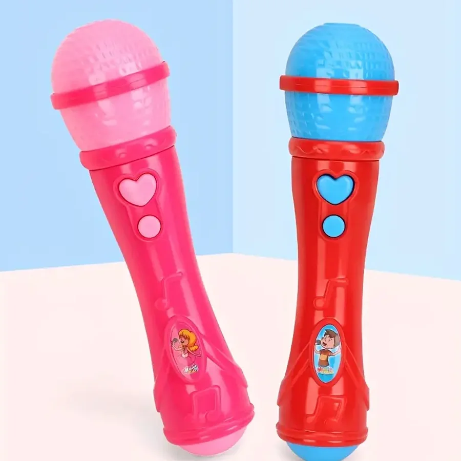 Toy microphone children\'s wireless loudspeaker baby singing host imitating real plastic microphone