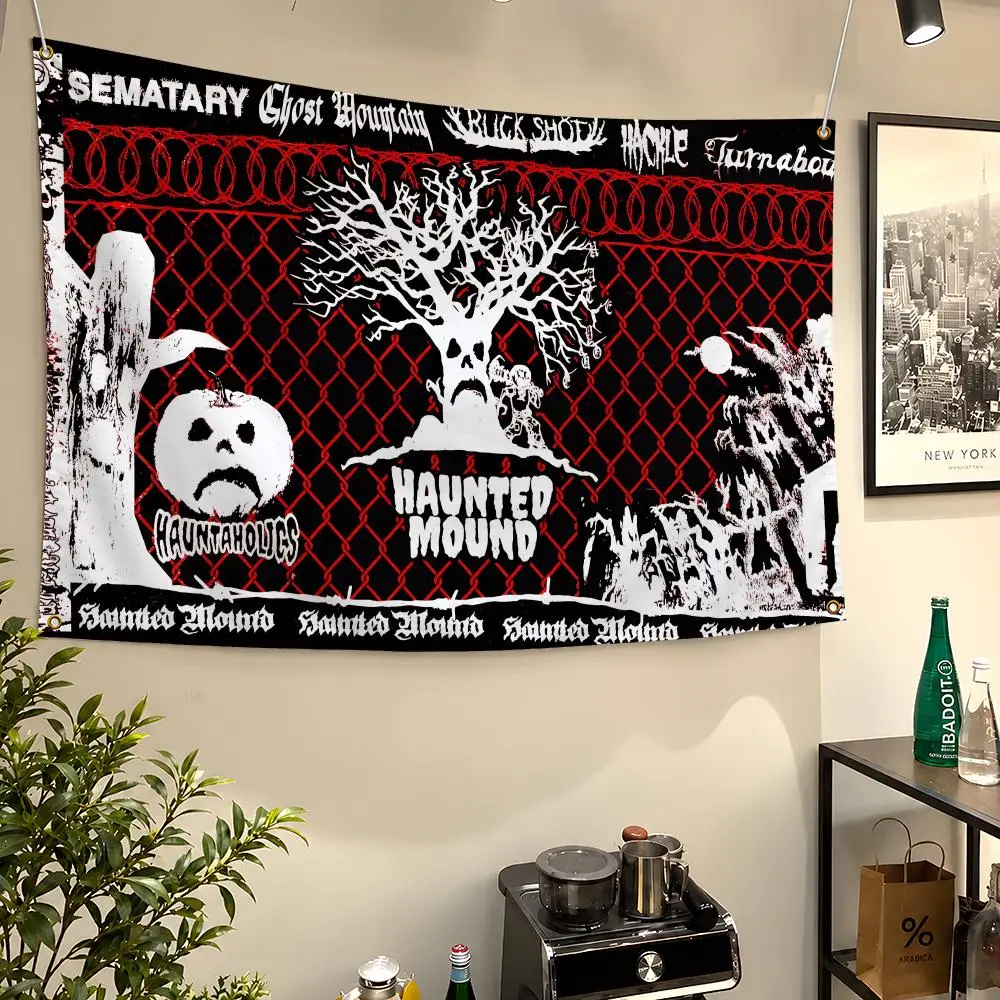 Haunted Mound Harold the Tree Sematary Flags Wall Hanging Flag Banners For Birthday Parties Outdoor Bedroom Dorm Room Decor