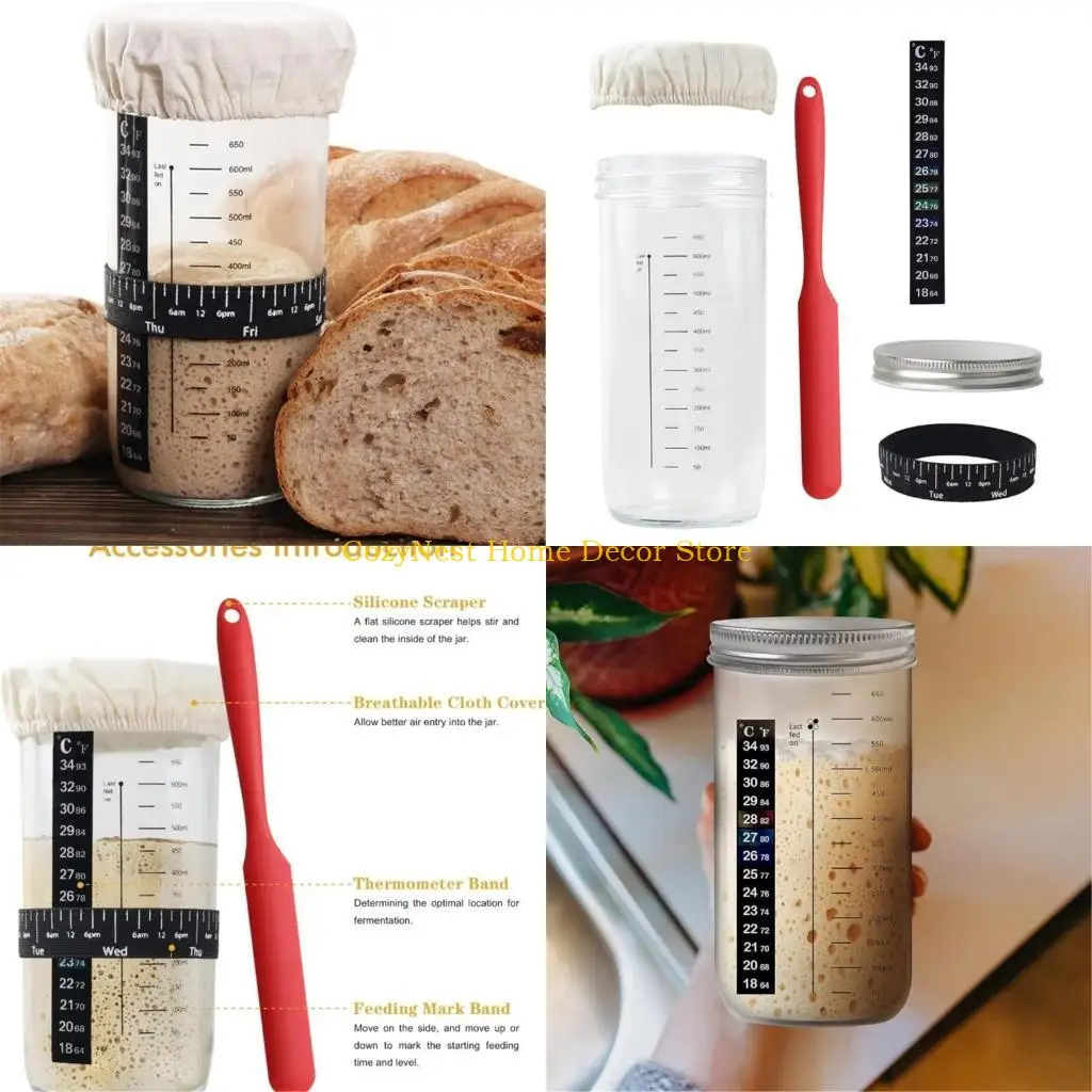 

92MF Bread Baking Supplies Wide Mouth Starter Dough Pots Suitable for Bread Making