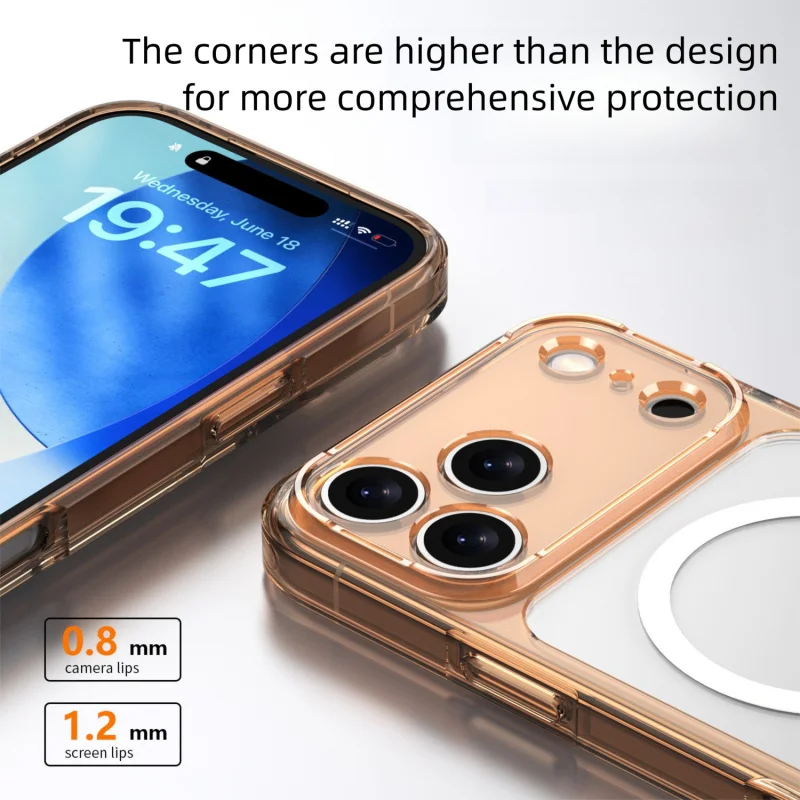 

Ultra Clear Anti Yellowing Phone Case for iPhone 17 Pro Max With Four Corner Airbag Shockproof Fine Hole Design Magsafe