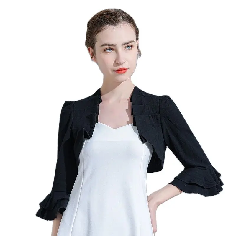 

Wedding Capes Jacket Womens Bolero Ladies Wedding Shaws Wraps Shrug Bridal Bolero Long Sleeve Evening Party Dress Cover Up