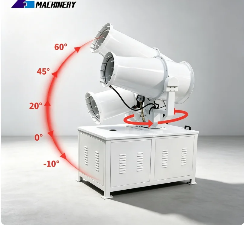 Factory Sale High Airflow Fog Cannon System 70m Spray 98400m³/h for Coal Stockpile Demolition Mining Area Customized
