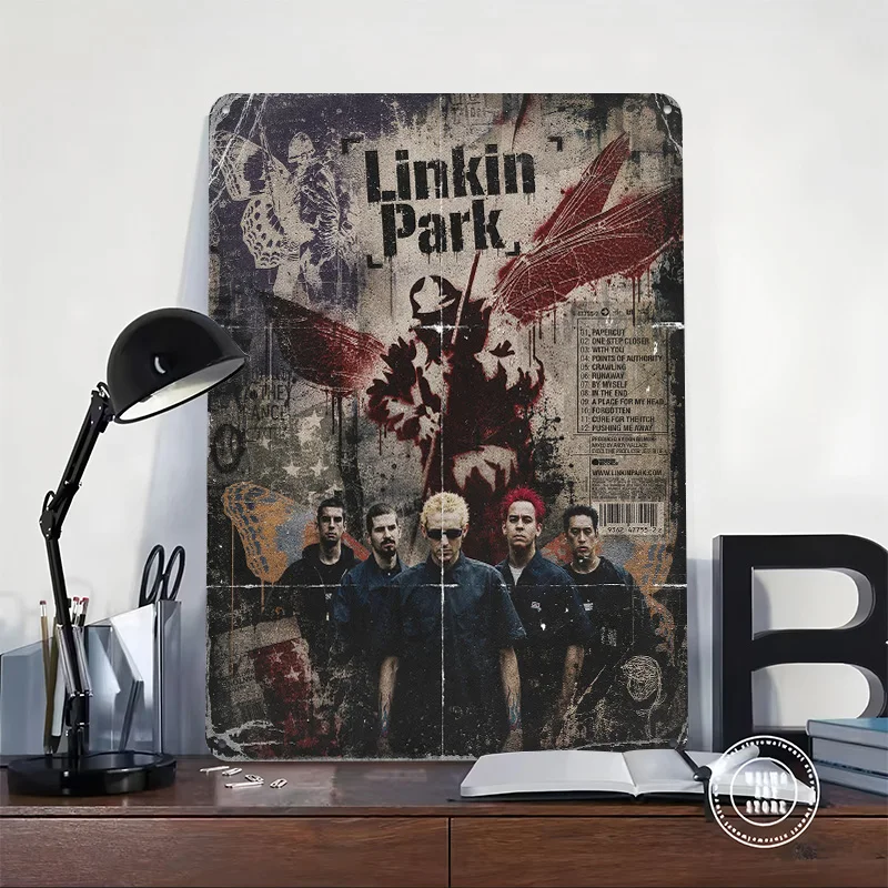 Linkin 3D Printed Texture Poster Personalized Wall Art Retro Metal Tin Signs for Luxury Decoration Home Decorations Decor Room