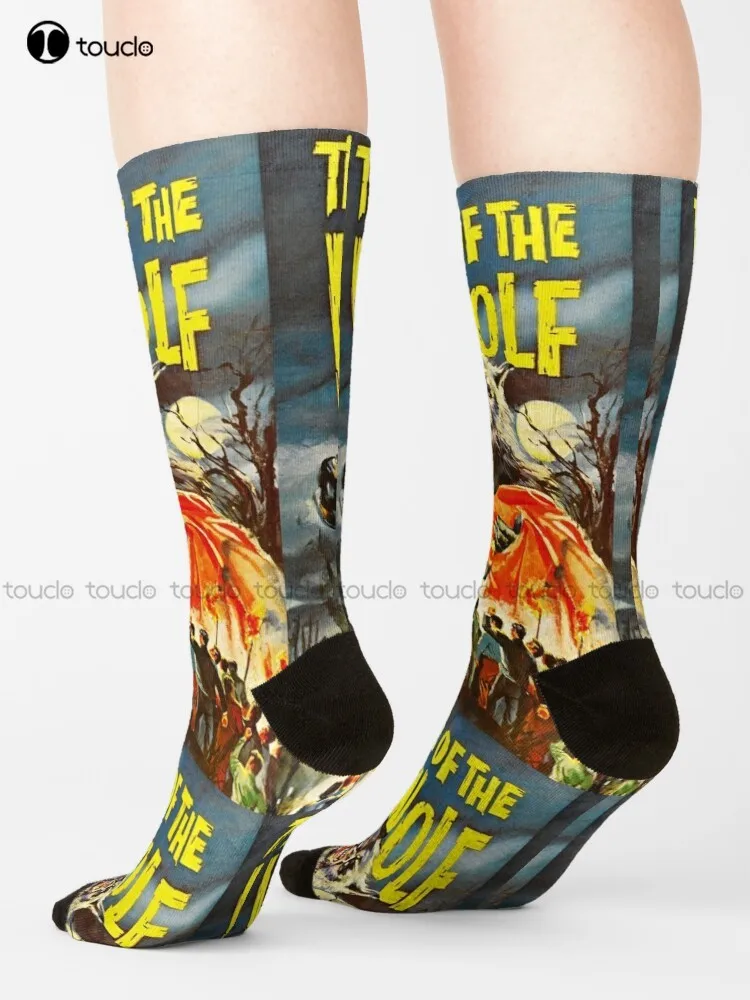 The Curse Of The Werewolf Socks Halloween Work Socks Fashion Creative Leisure Funny Art Abstract Oil Painting Socks Unisex Adult