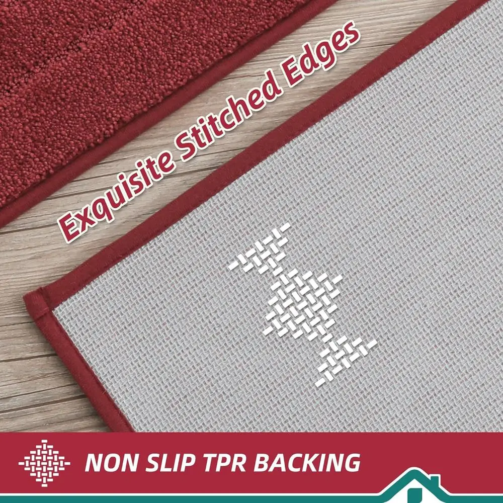 مجموعة من 2 سجادات مطبخ ناعمة قابلة للغسل، سجاد عداء غير قابل للانزلاق، سجاد أرضية ماص لسجاد المنطقة، الحوض، المدخل، الغسيل - 24 × 35 +