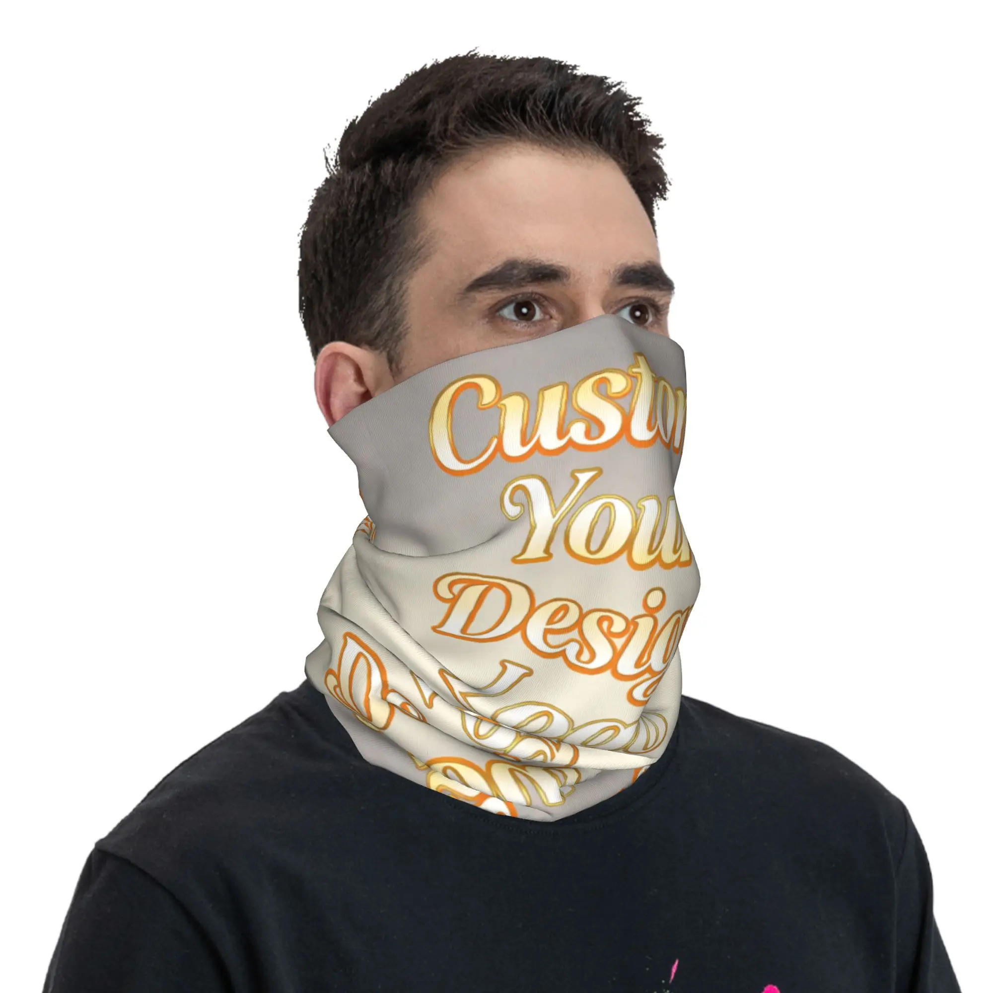 Custom Your Photo Name Bandana Neck Gaiter for Ski Running Women Men Wrap Scarf DIY Personalized  Design Logo  Headband Warmer view 5