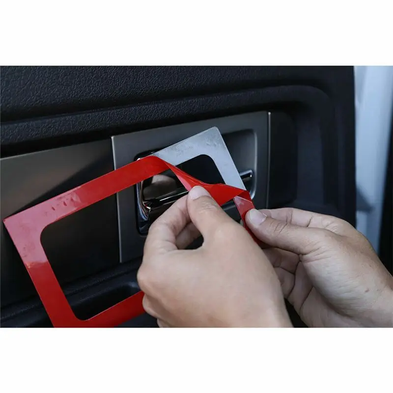 

Car Inner Door Handle Cover Trim Decoration Stickers For Ford F150 2009-2014 Accessories - Soft Carbon Fiber-N25R