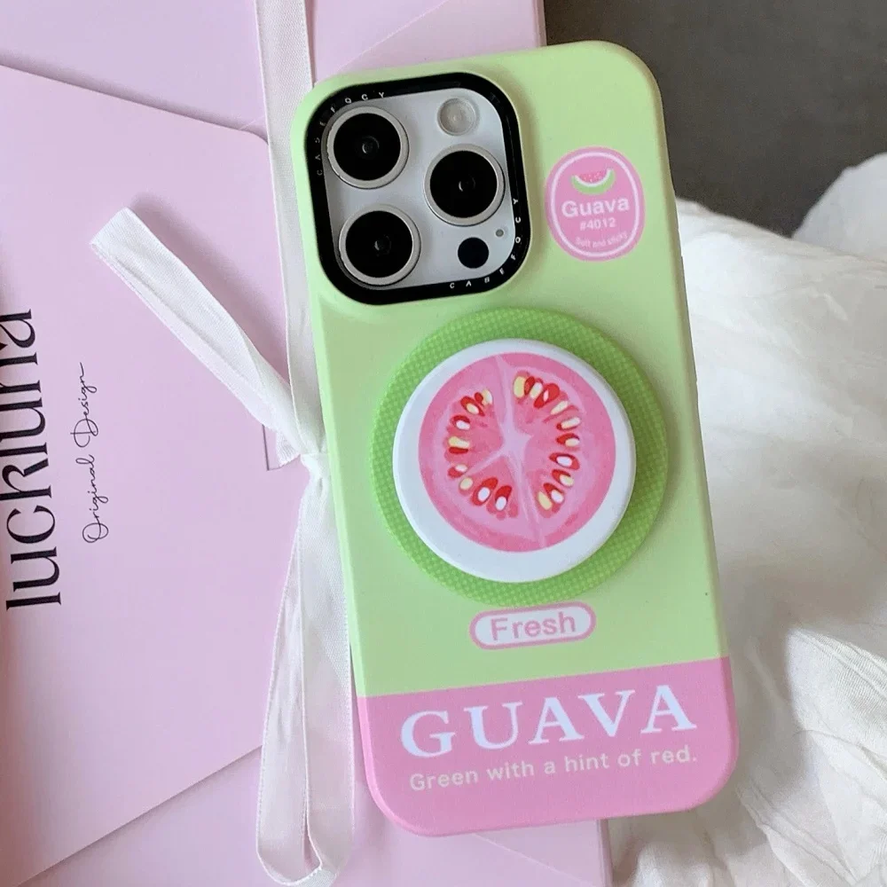 Корейский милый мультяшный магнитный держатель с фруктами, ручка Tok Griptok, подставка для телефона, поддержка IPhone 17, для Pad Magsafe Smart Tok