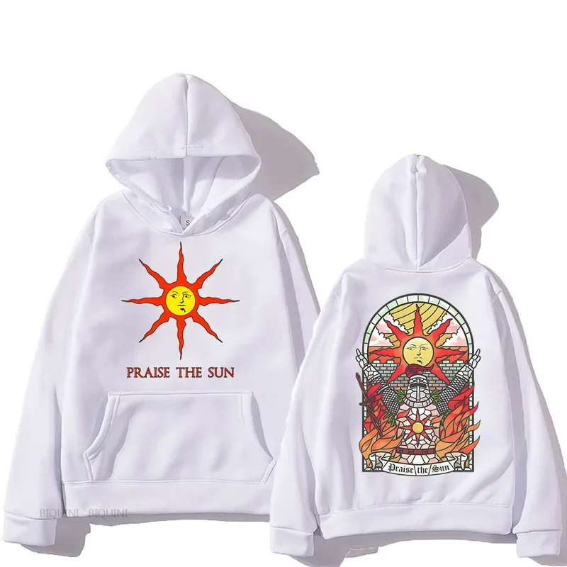 Dark-Souls Praise The Sun Hoodies Streetwear Game Graphic Sweatshirts Men's Clothing Long Sleeves Hooded Pullovers Winter