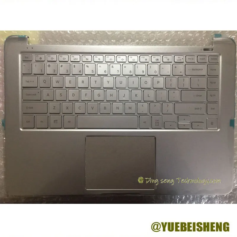 

YUEBEISHENG New/Org For Samsung NP 900X5T NP900X5T K02 K03 Palmrest US keyboard Upper cover Touchpad,Silver