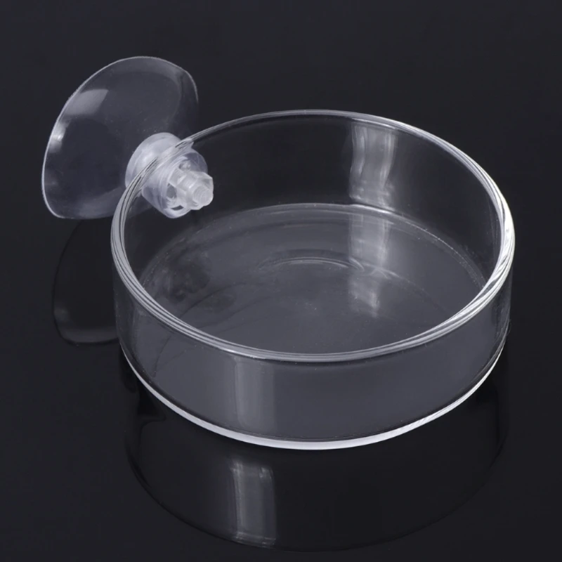 

Shrimp Feeding Dish with Sucker Clear Glass Bowls 2.4in x 0.7in Round Tray Fish for Tank Aquarium Fish Feeder Dropshipping