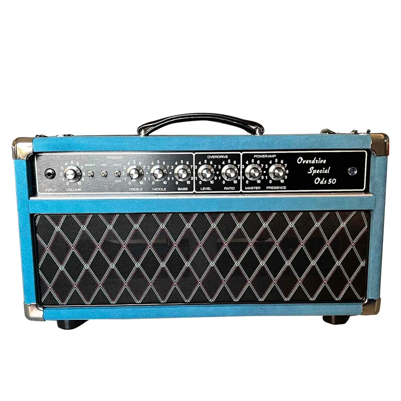 Custom Dumble Overdrive Reverb Clone ODR 50W Handwired Guitar Amplifier Head in Suede Blue, JJ Tubes