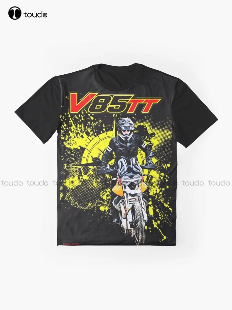 Big Trail V85 Tt Rider Moto, Motorcycles Graphic T-Shirt Custom Aldult Teen Unisex Digital Printing Tee Shirts Custom Gift