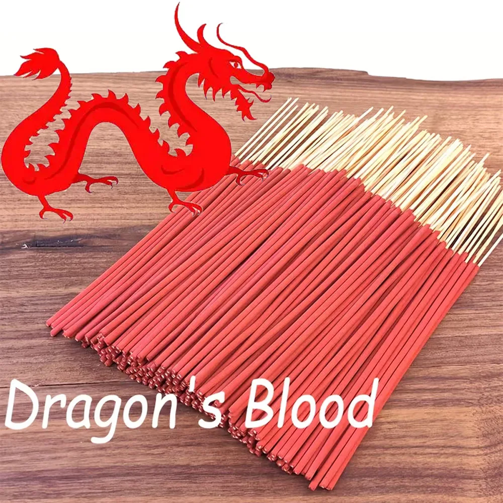 Disponible en 24/49/148/296/596 piezas, palitos de incienso con infusión de sangre de dragón con palitos de bambú, adecuados para meditación, estudios de yoga y incienso rojo creativo festivo, palitos de resina combustible de 22 cm (se puede quemar, adecuados para decoración del hogar, creación de ambiente de oficina o fiesta)