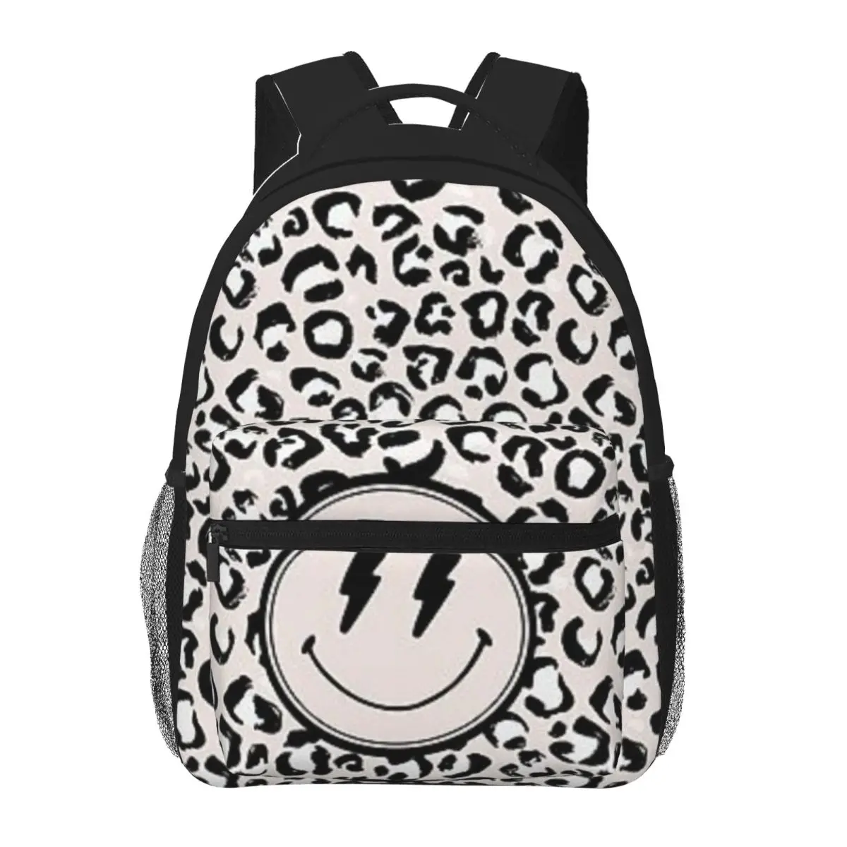 Mochila escolar de dibujos animados para niños y niñas, bolso de dos hombros con cara sonriente, 16 pulgadas