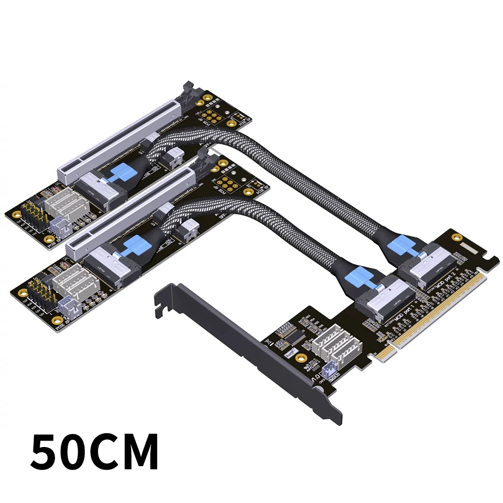 XT-XINTE ADT PCIe 4.0 x16 MCIO Câble Extender Split Card 6