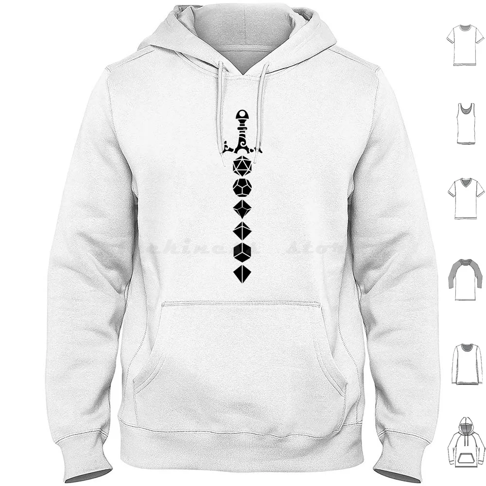 Polyhedral Dice Set Sword Dice Collector Hoodie cotton Long Sleeve And Dnd D And D D D Pathfinder Vox Master Dm Game Master