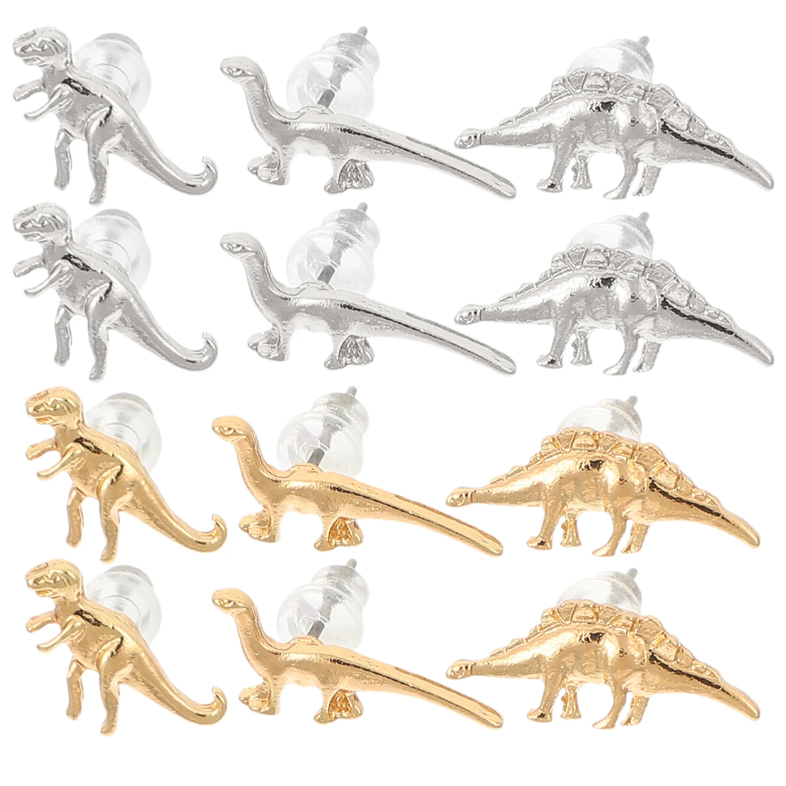 

Dinosaur Earrings 2 Pairs Cute Studs for Women Alloy Jewelry Dating Ear Accessories Lightweight Summer Birthday Wedding Daily