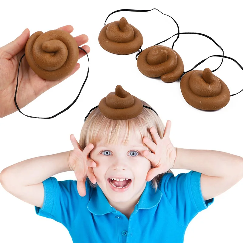 

3pcs Simulation PVC Poop Hat Halloween April Fool's Prank Realistic Turd Mischief Prop Funny Headwear Gag Gift