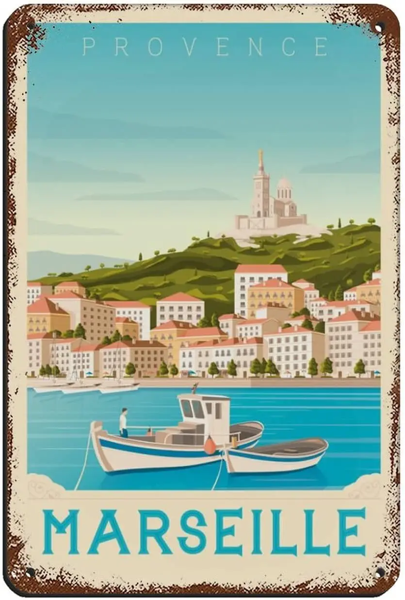 

Vintage Travel Poster Provence Marseille Retro Poster Metal Tin Sign Chic Art Retro Iron Painting Bar People Cave Cafe Family Ga