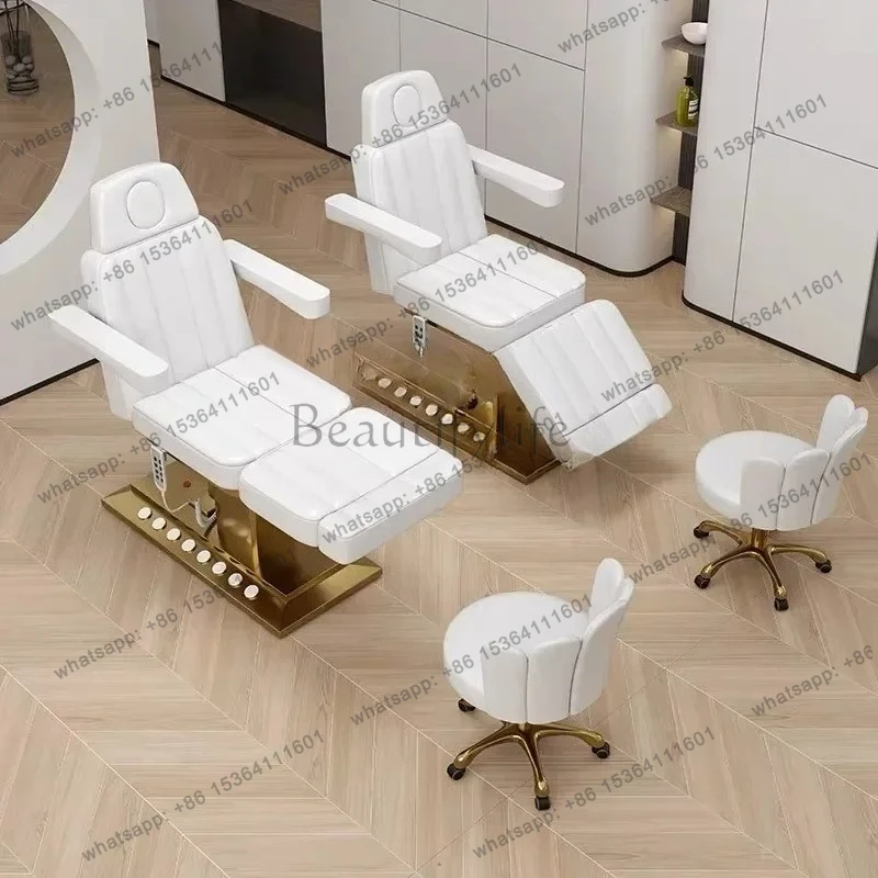 Beauty salon electric lifting beauty bed massage multi-functional physiotherapy bed micro-pattern embroidery