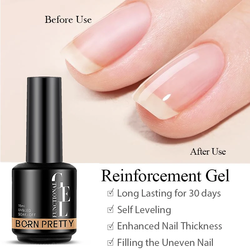 

BORN PRETTY PRO 15ml Reinforcement Gel UV LED Gel Soak Off Gel Nail Polish Build the Apex and Function Gel