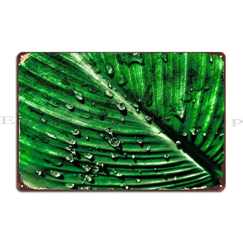 Green Leave Metal Plaque Poster Mural Create Cave Customize Wall Mural Tin Sign Poster