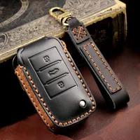 Leather Car Key Cover Keychain Holder Case Protector for MG ZS EV MG6 EZS HS EHS Roewe RX5 I6 I5 RX3 RX8 ERX5 Flip Remote Shell