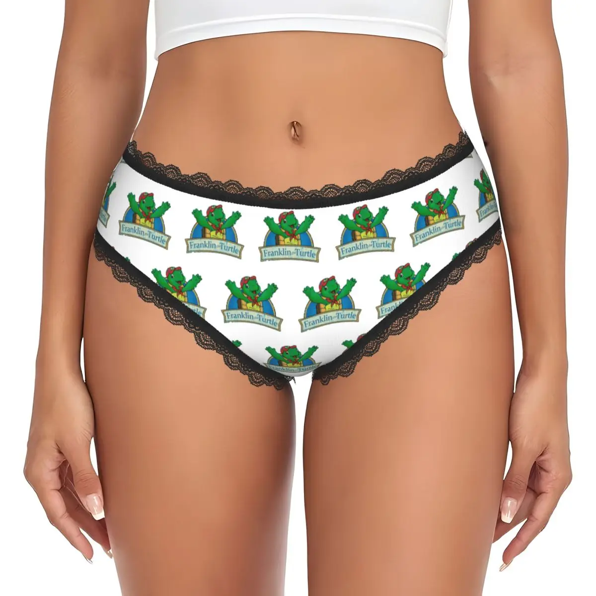 Custom Vintage Franklin The Turtle Panties Briefs Women's Comfort Briefs Underwear Breathable Female Underpants