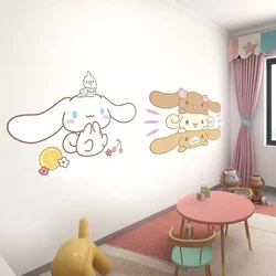 Sanrio-pegatina impermeable diy Cinnamoroll, animación periférica Kawaii, pintura decorativa, pegatina de pared autoadhesiva, regalo para niños