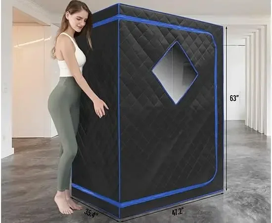 ساونا محمولة بالأشعة تحت الحمراء البعيدة للمنزل، مساحة كبيرة لشخص واحد أو 2 سبا منزلية للاسترخاء والتخلص من السموم