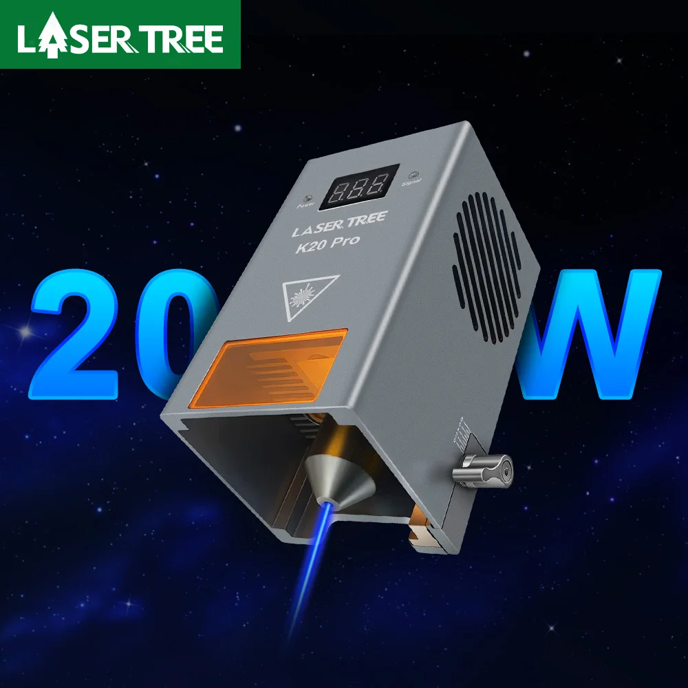 Árvore a laser 20w cabeça de laser de potência óptica com assistência de ar ttl módulo de luz azul para máquina a laser corte gravura ferramentas diy