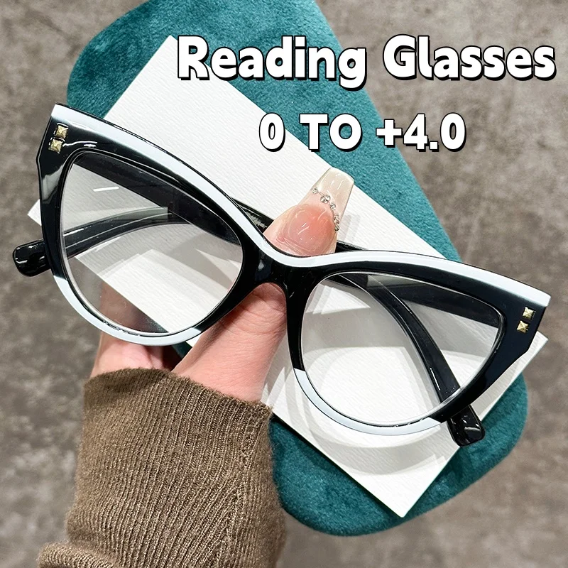 2025 European and American Retro Multi-color Cat Eye Frame Reading Glasses New Anti Blue Light  high-definition Reading Glasses