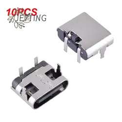 10Pcs 2 Pin Micro USB Type C Connector Socket USB 3.1 Type-C Female Placement Power Jack Dock For Mobile Phone Charging Port