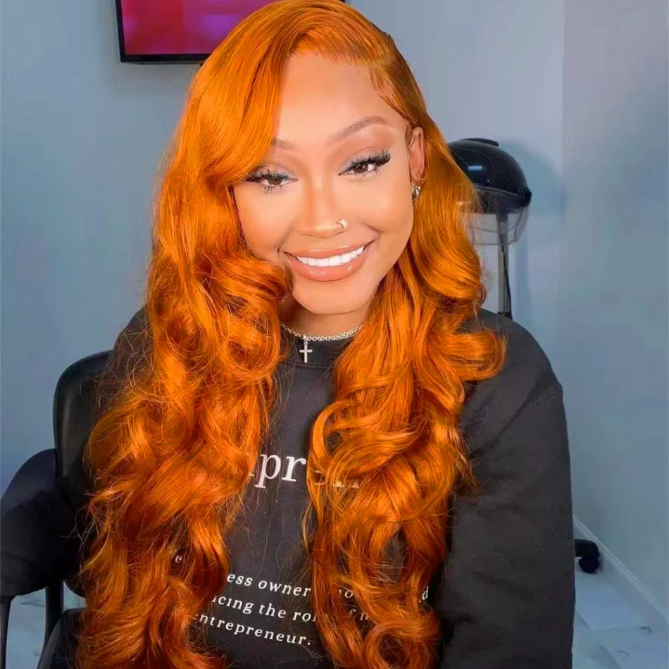 Ginger Lace Front Colored Wig Human Hair 13X6 Body Wave 13X4 Hd Lace Frontal Wigs 100% Brazilian Human Hair Wigs For Women