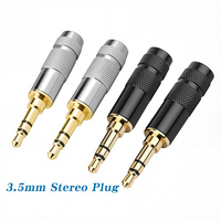 Replacement Headphones Audio Jack Earphone Jack 3 Pole DIY Headphone Plug Connector Metal 3.5mm Stereo Plug