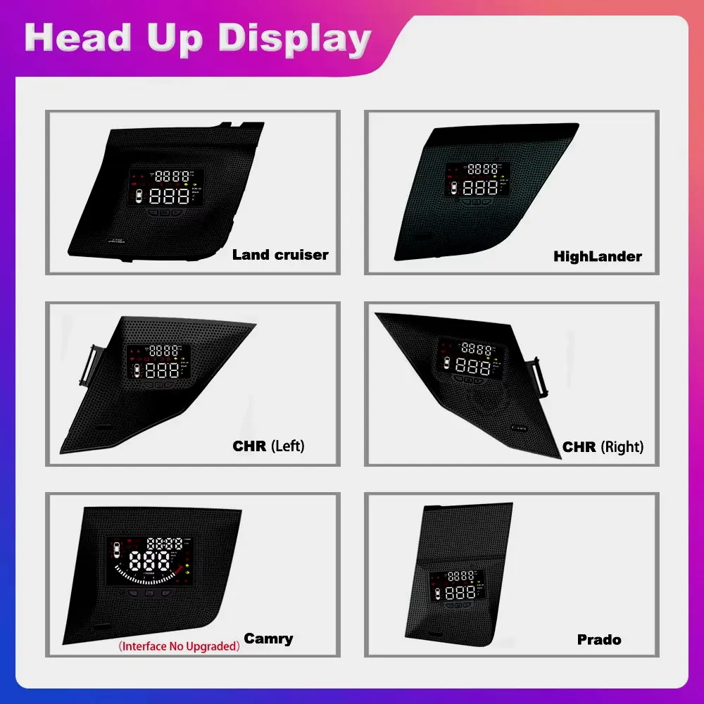 

Car Head Up Display HUD For Toyota Land Cruiser/HighLander/CHR/Camry/Prado Electronic Accessories Alarm System